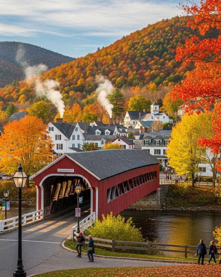 Woodstock village green & Middle Covered Bridge: Instagram photo